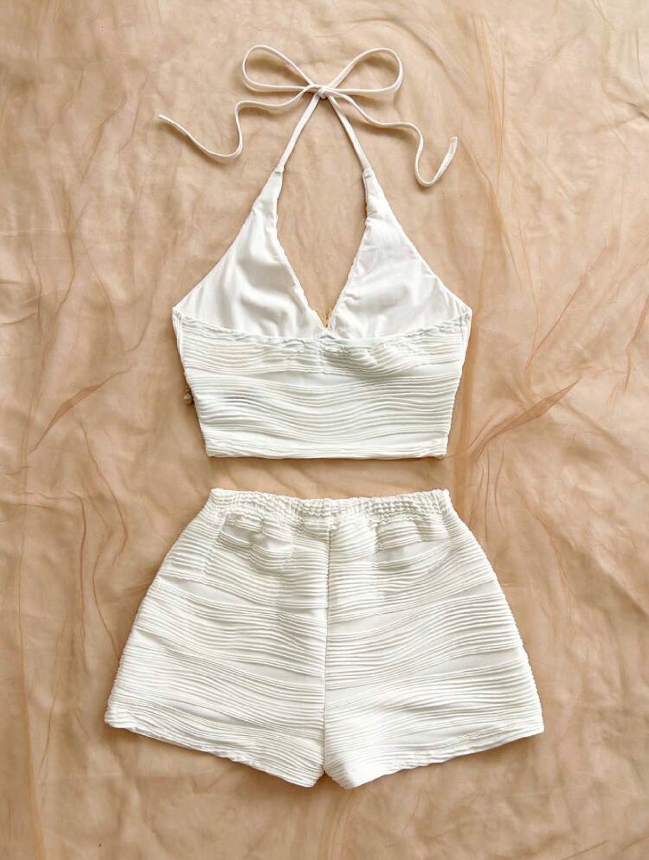 V-Neck Spaghetti Strap Top & Shorts 2PCS Set