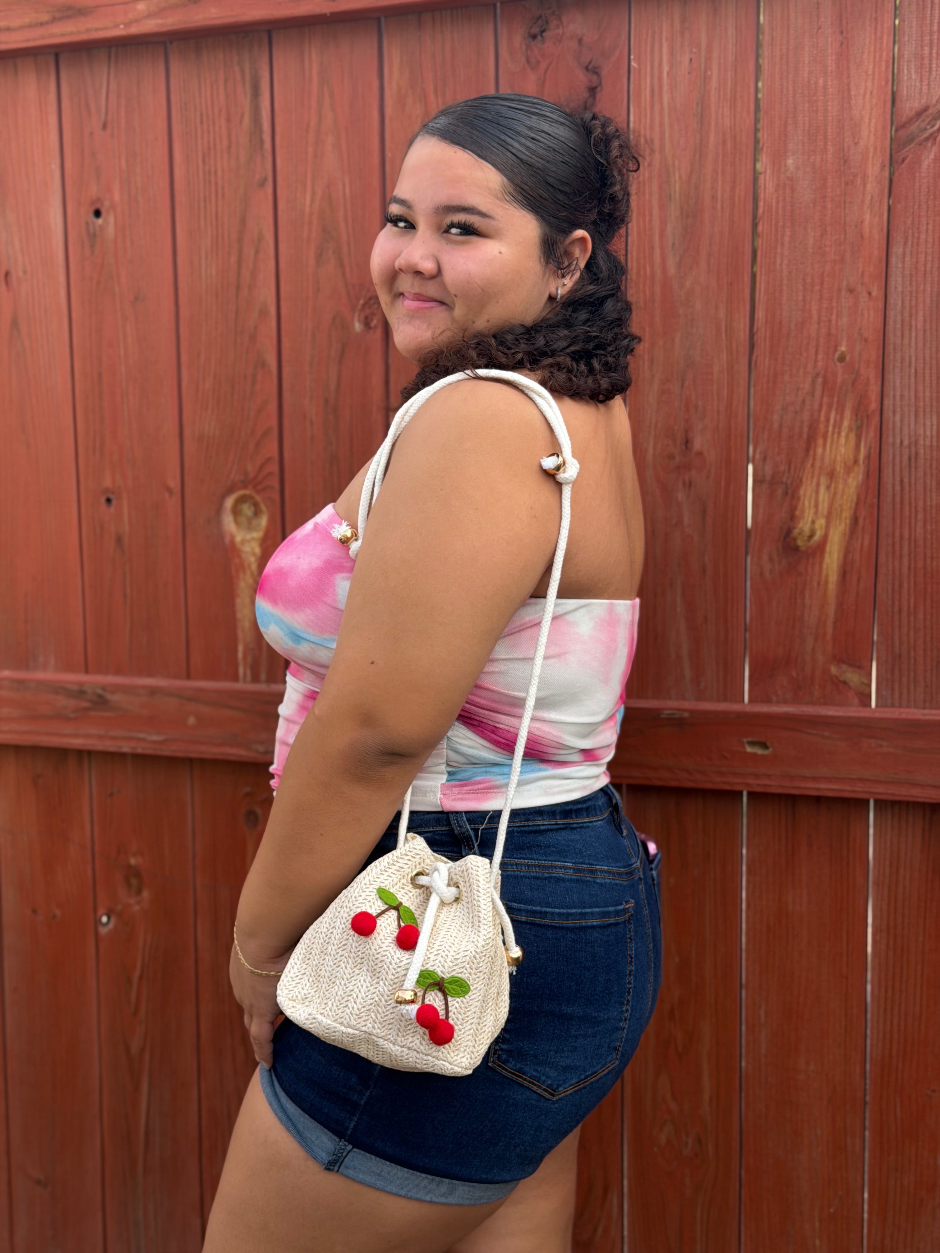 Cherry Drawstring Bag