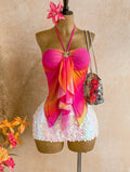 Tie Up Halter Top with SeaShell Decor