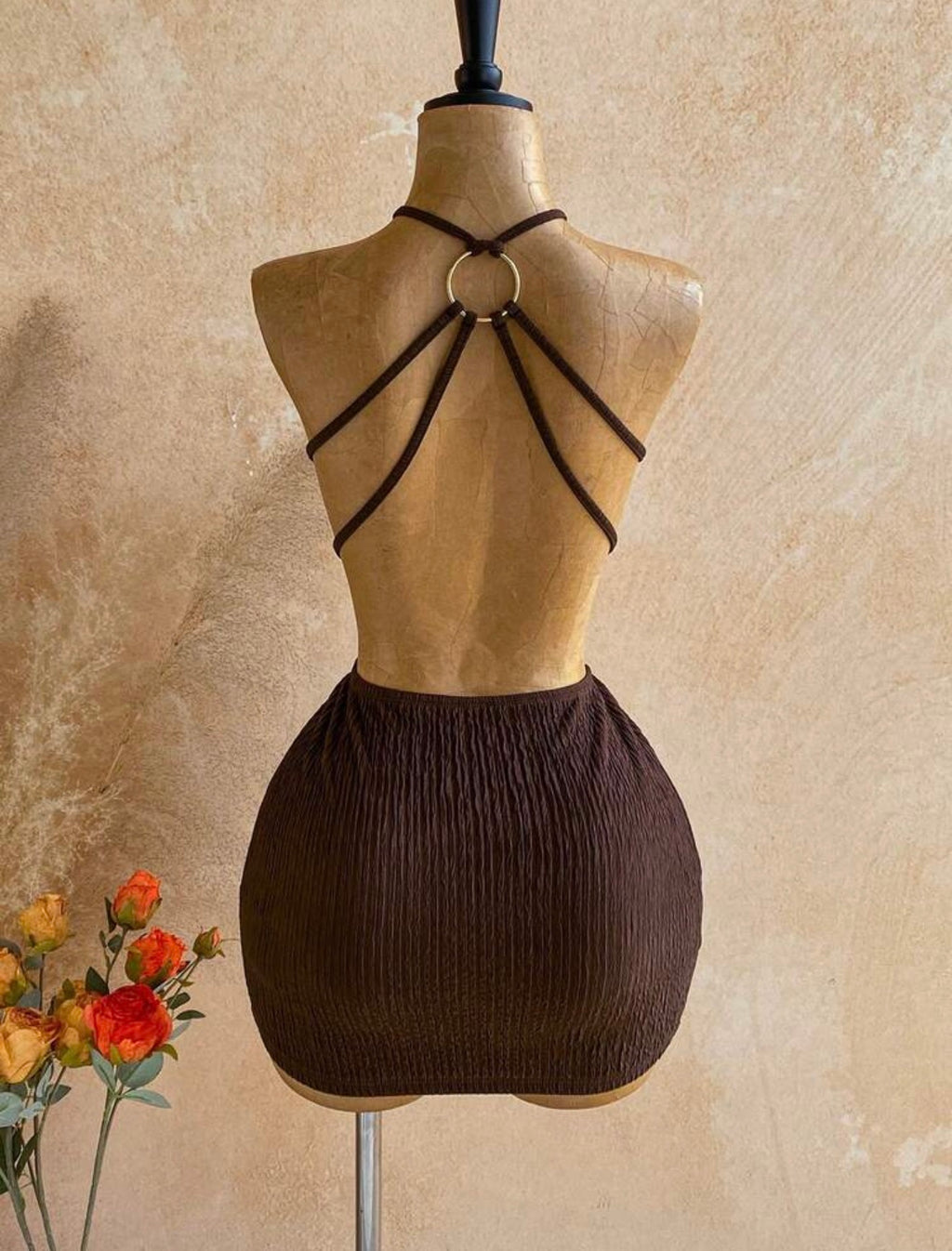 Boho Backless Mini Dresss