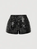 Black Sparkly Short