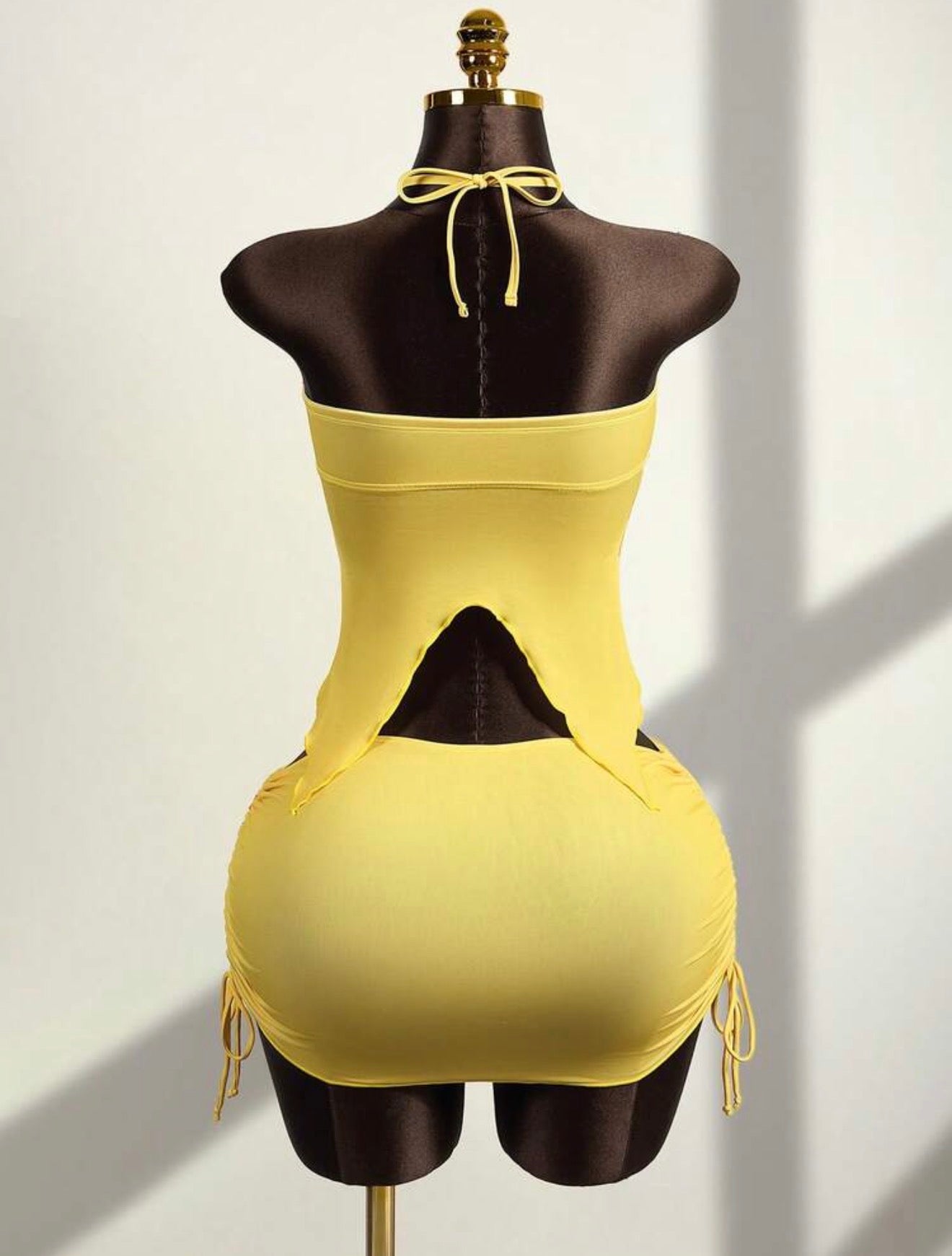 Yellow with Flower Design Top & Skirt 2pcs Set