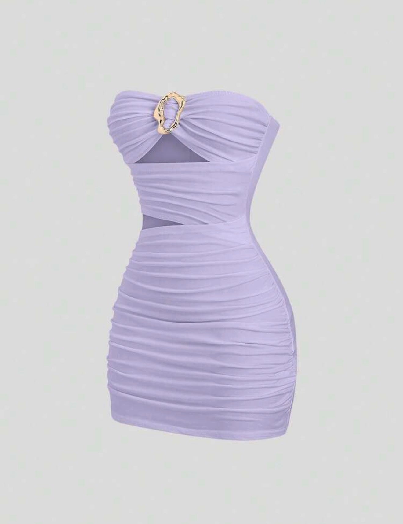 Sexy Fitted Purple Mini Dress