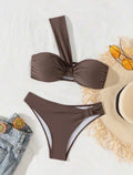 One Shoulder Bandeau 2pcs Bikini