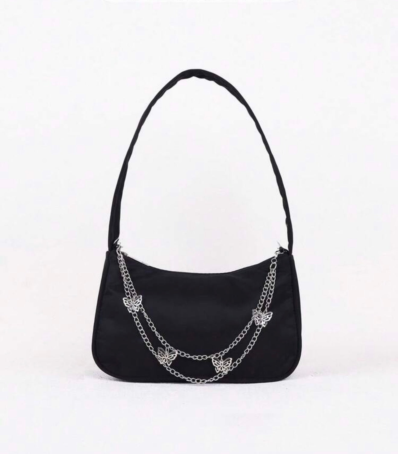 Shoulder Bag with Chain Decor