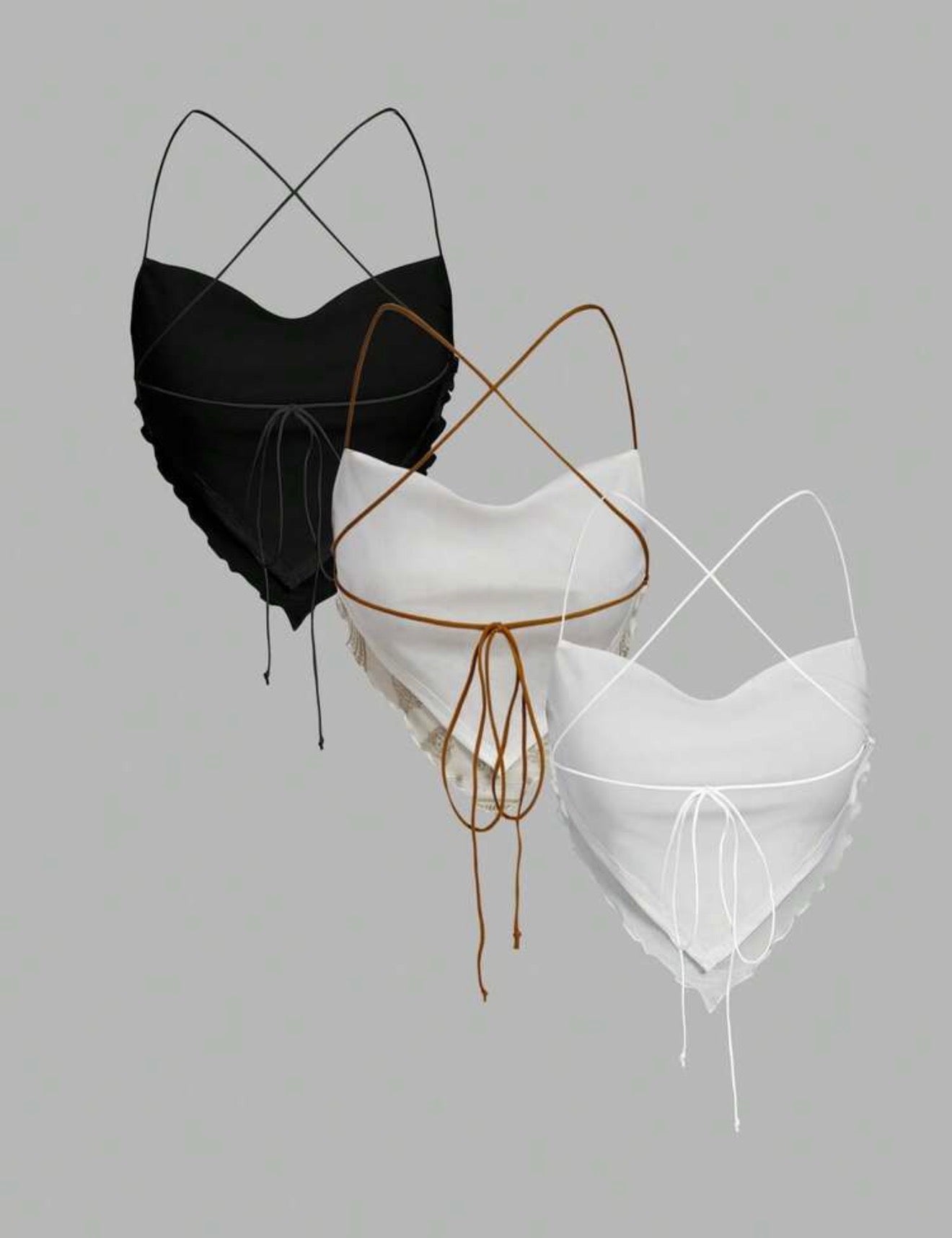 3pcs Spaghetti strap Mesh Set