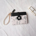 Floral Print Wallet With Pearl Chain