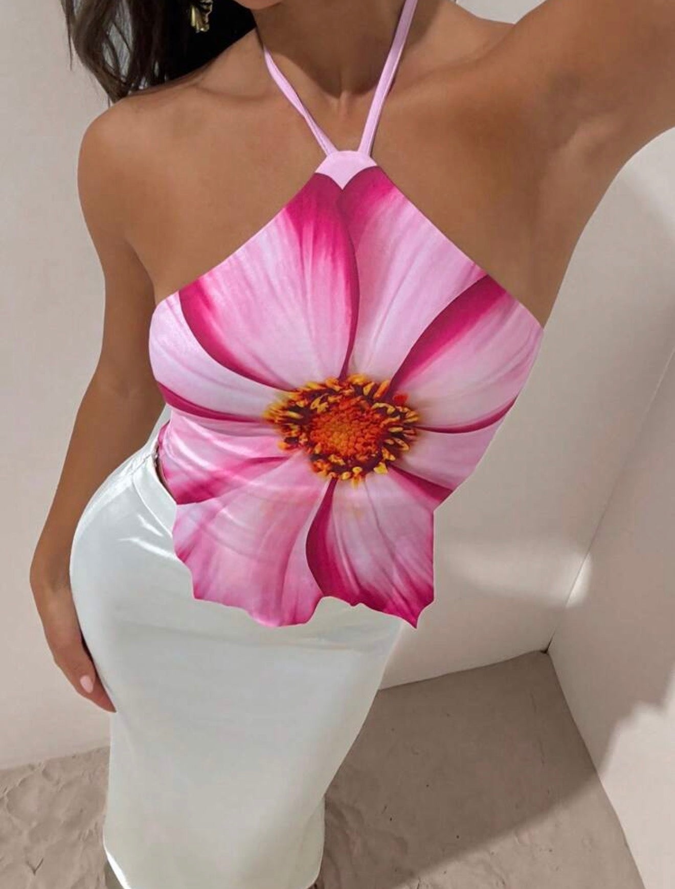 Halter Tie Up Backless Top