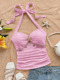 Pink Halter Top Shell & Starfish Decor