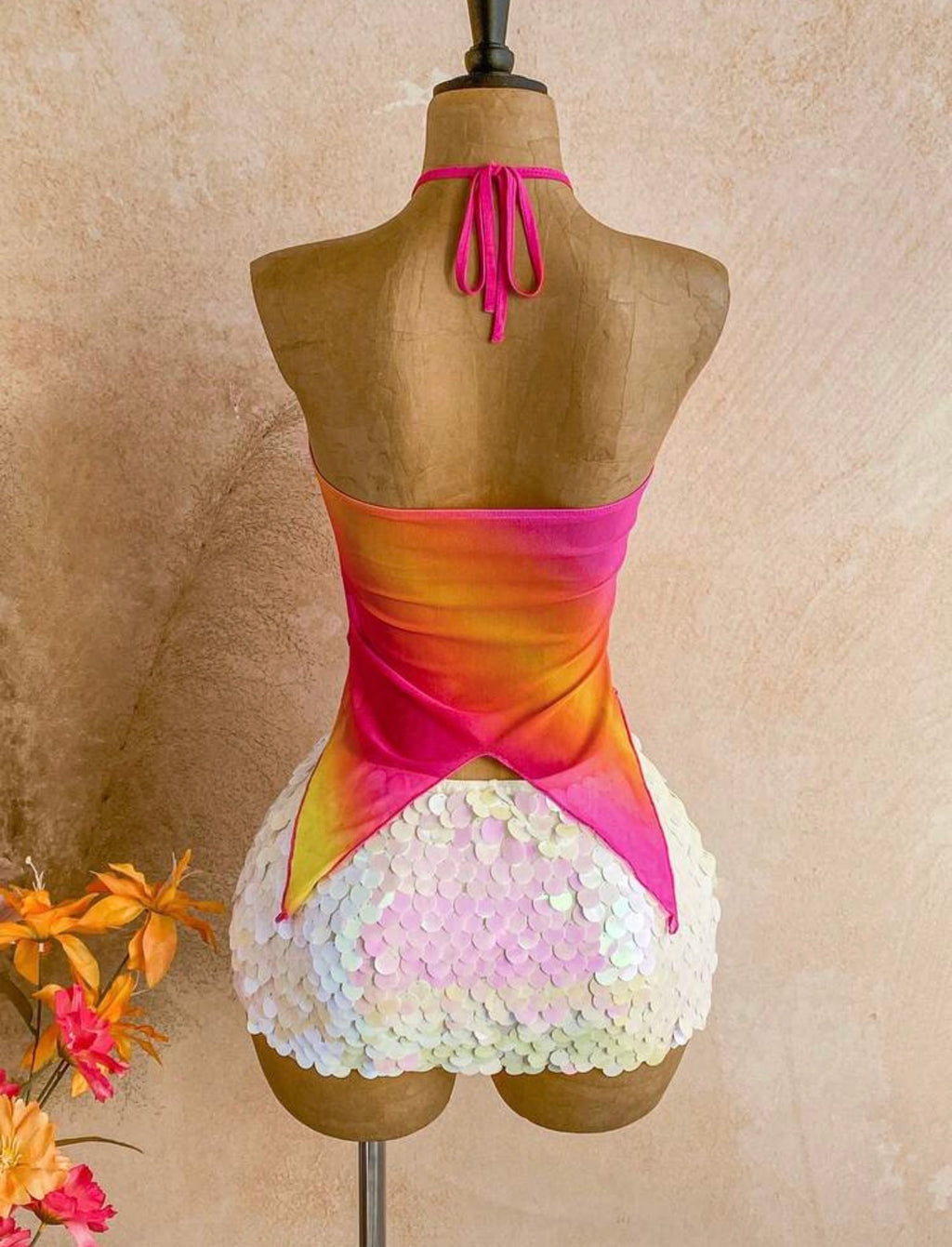 Tie Up Halter Top with SeaShell Decor