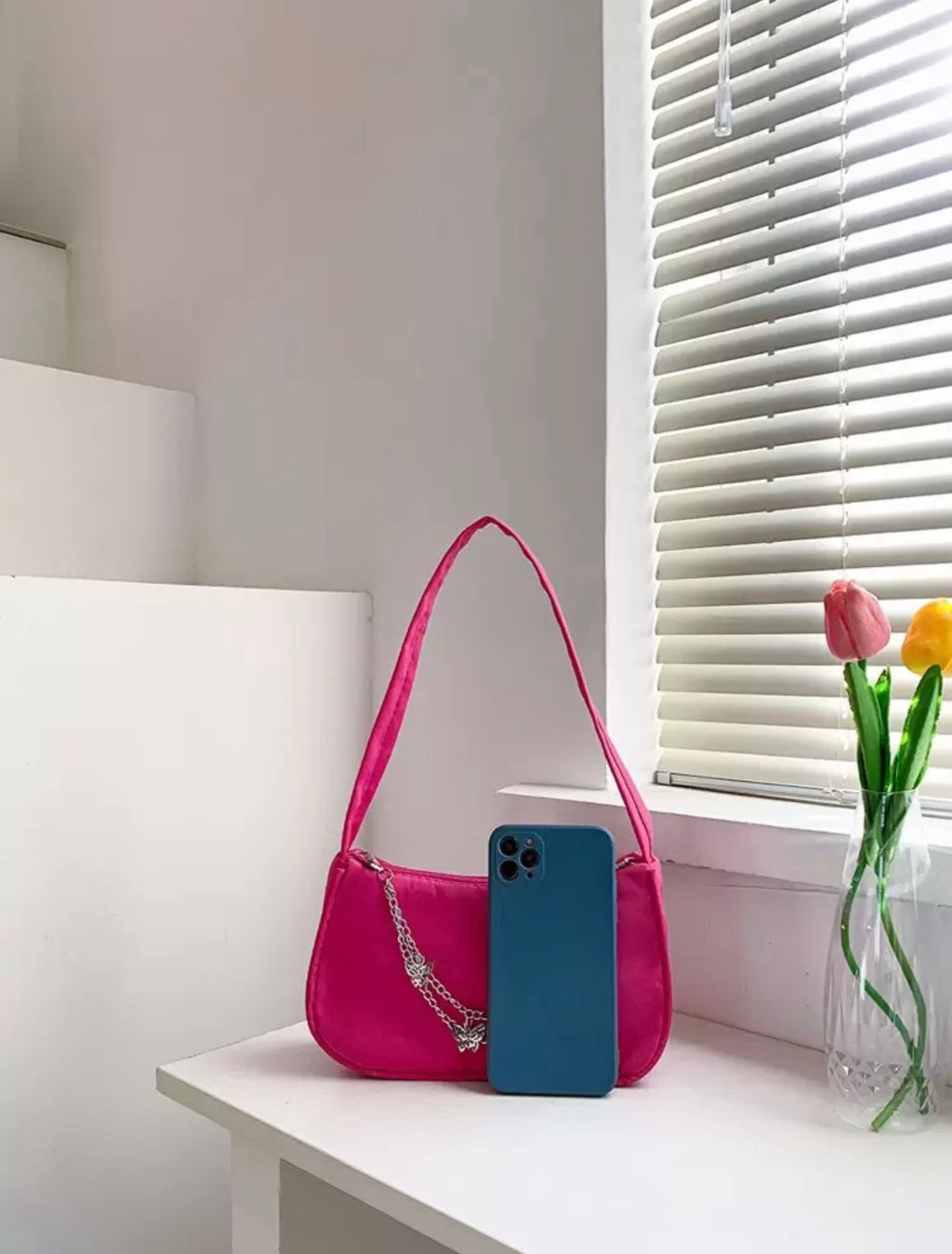 Shoulder Bag with Chain Decor