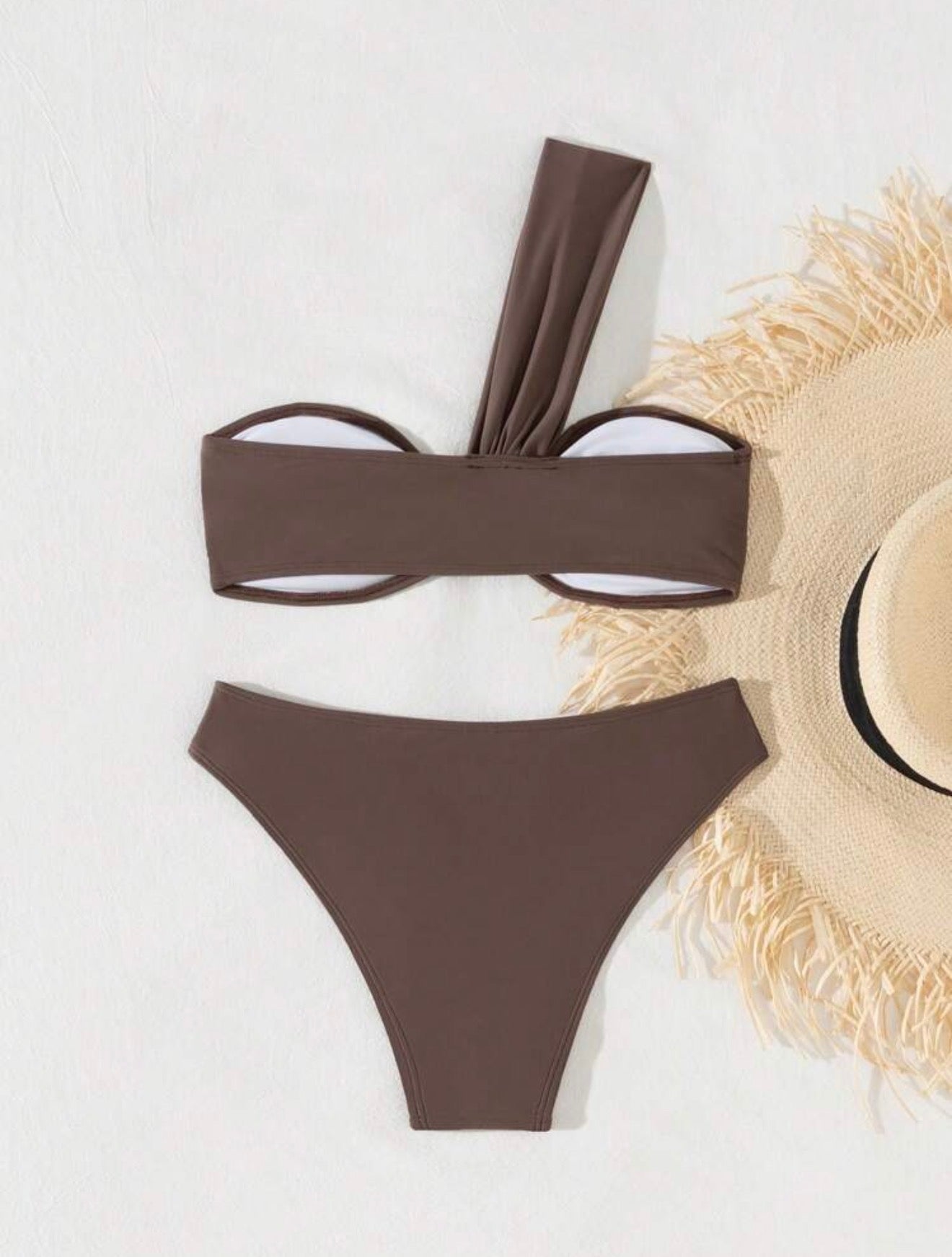 One Shoulder Bandeau 2pcs Bikini