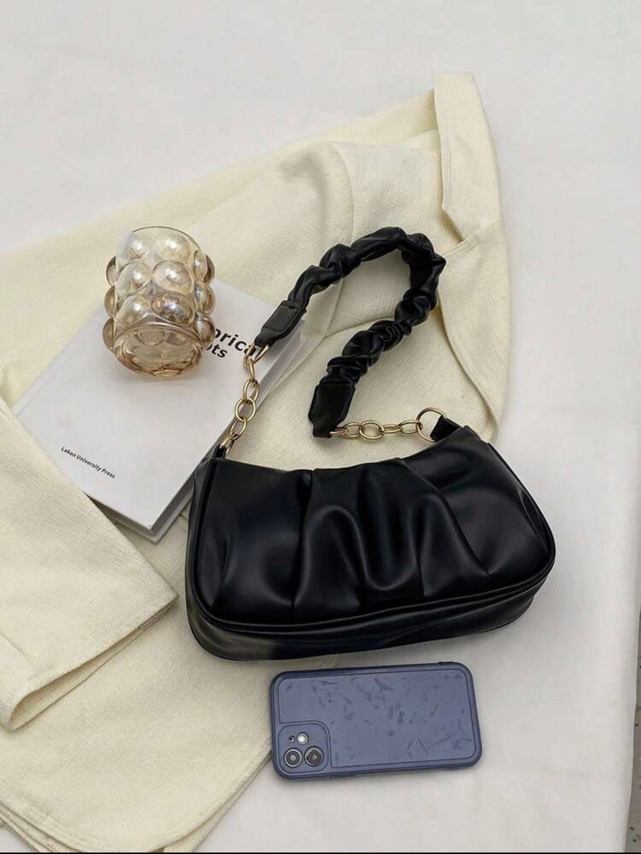 Vintage Pleated Shoulder Bag
