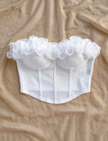 Strapless Ruffle Trim Fitted Top