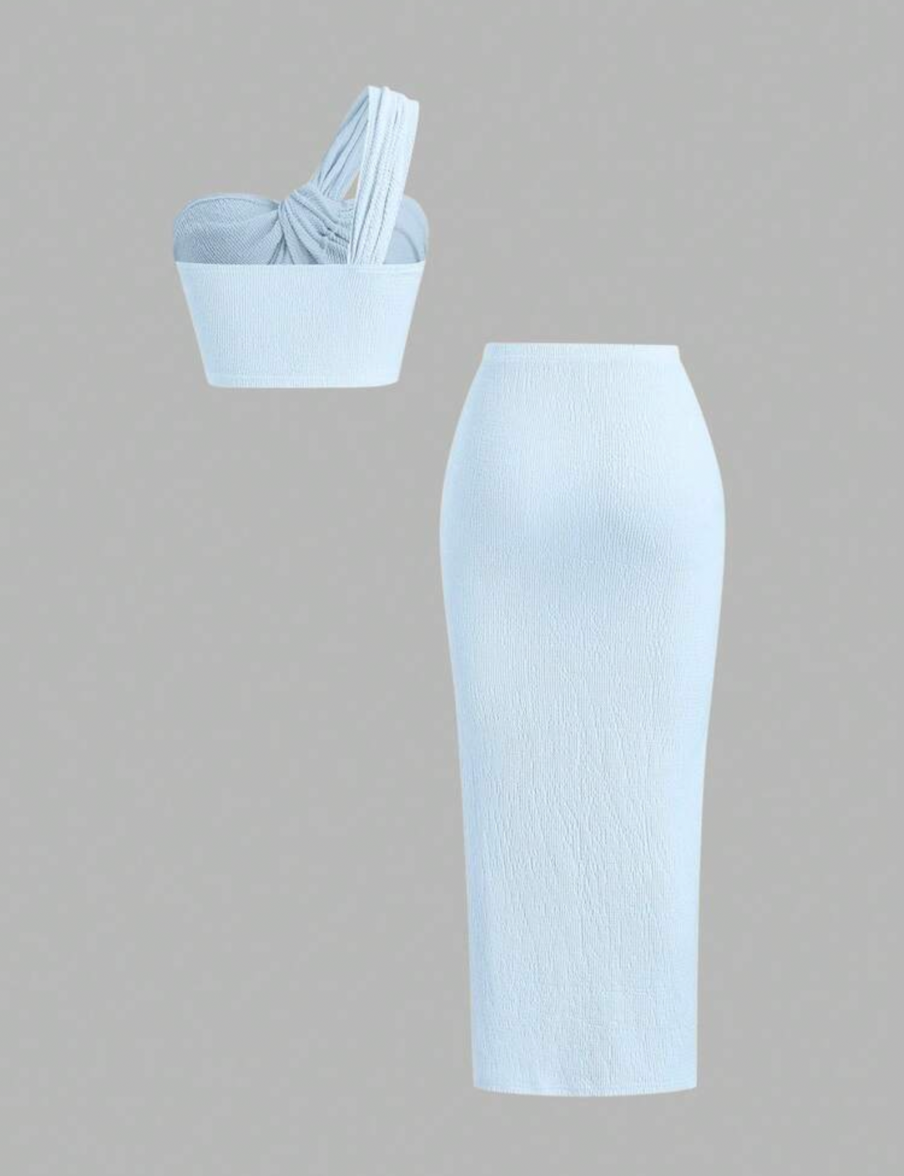Light Blue 2PCS Set & Long Skirt