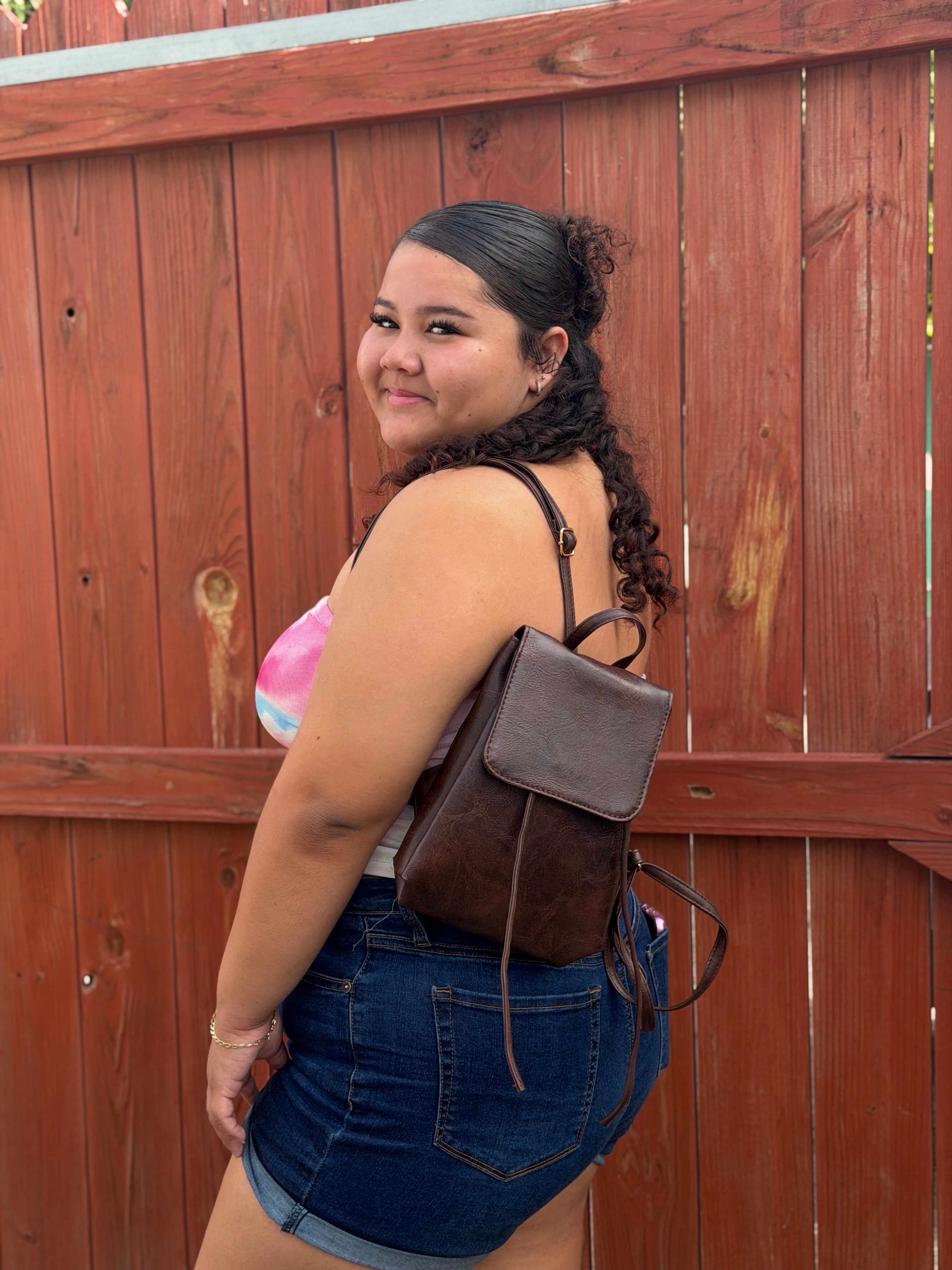 Brown Leather Backpack
