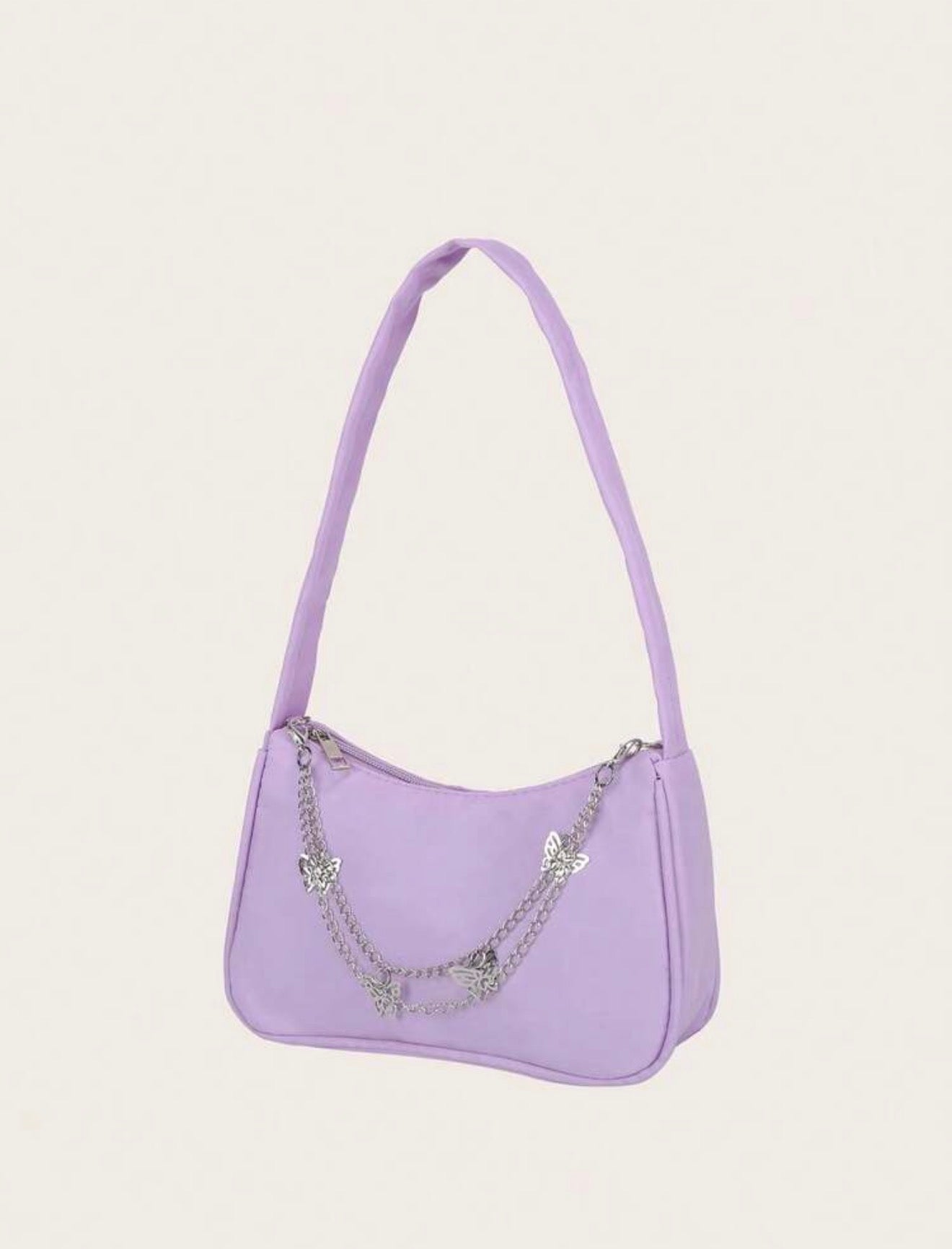 Shoulder Bag with Chain Decor