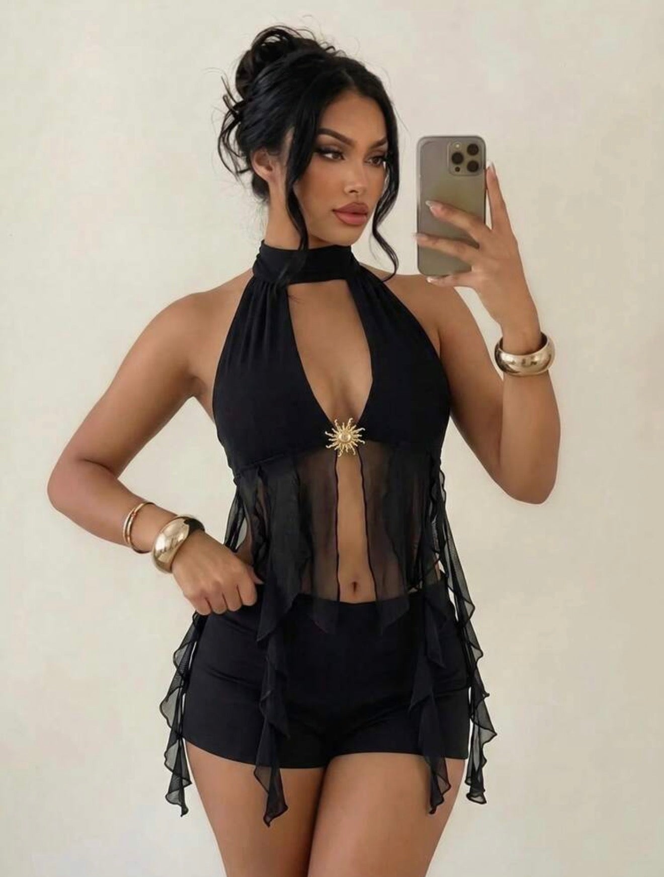 Scarf Halter Bowknot Top