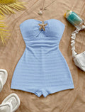Light Blue Jumpsuit with Star Decor