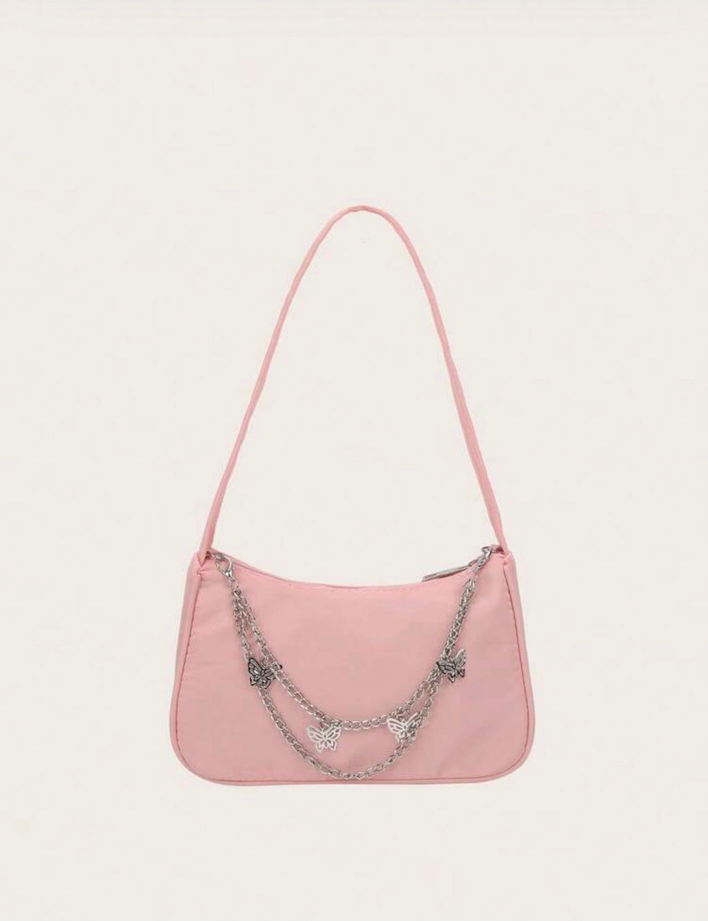 Shoulder Bag with Chain Decor