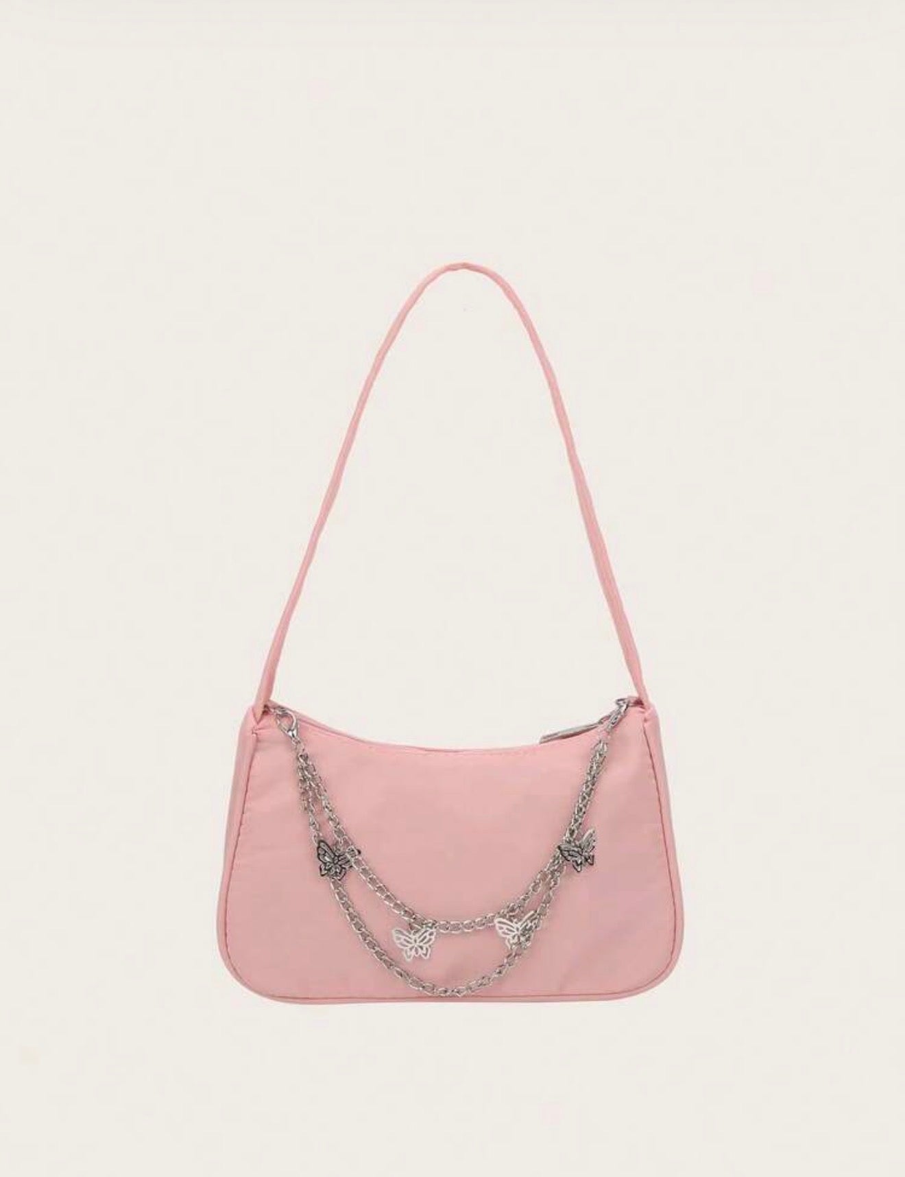 Shoulder Bag with Chain Decor