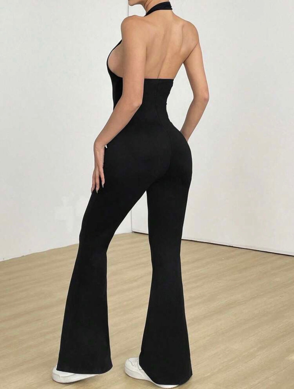 Deep V-Neck Backless Long Jumpsuit